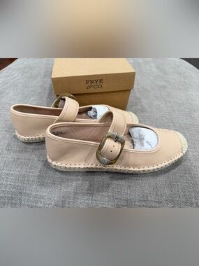 Frye & Co Jatani Nude Espadrille Mary Jane Flats Women’s Size 8.5M NIB